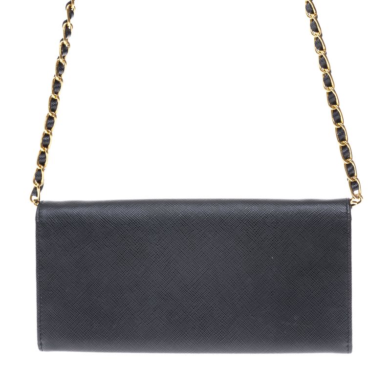 Carteira-Prada-Couro-Saffiano-Preto-com-Alca