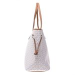 Bolsa-Michael-Kors-Tote-Monogram-Branco-e-Caramelo-com-Clutch