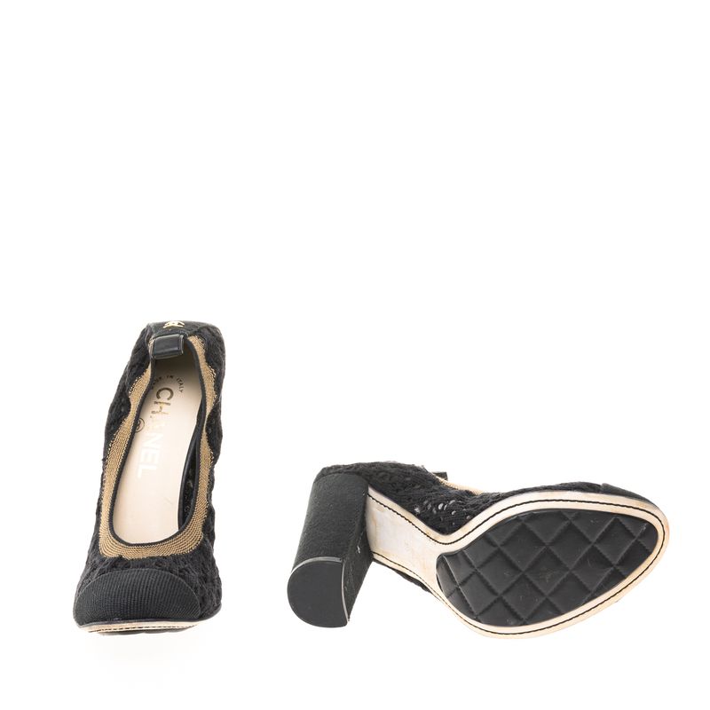 Sapato-De-Salto-Chanel-Elastico-Croche-Preto