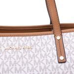 Bolsa-Michael-Kors-Tote-Monogram-Branco-e-Caramelo-com-Clutch