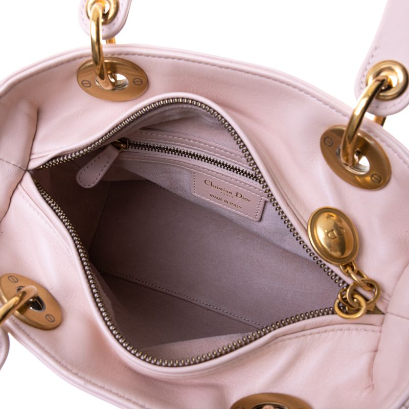 Bolsa-Christian-Dior-Lady-Dior-Studded-Rosa-Claro