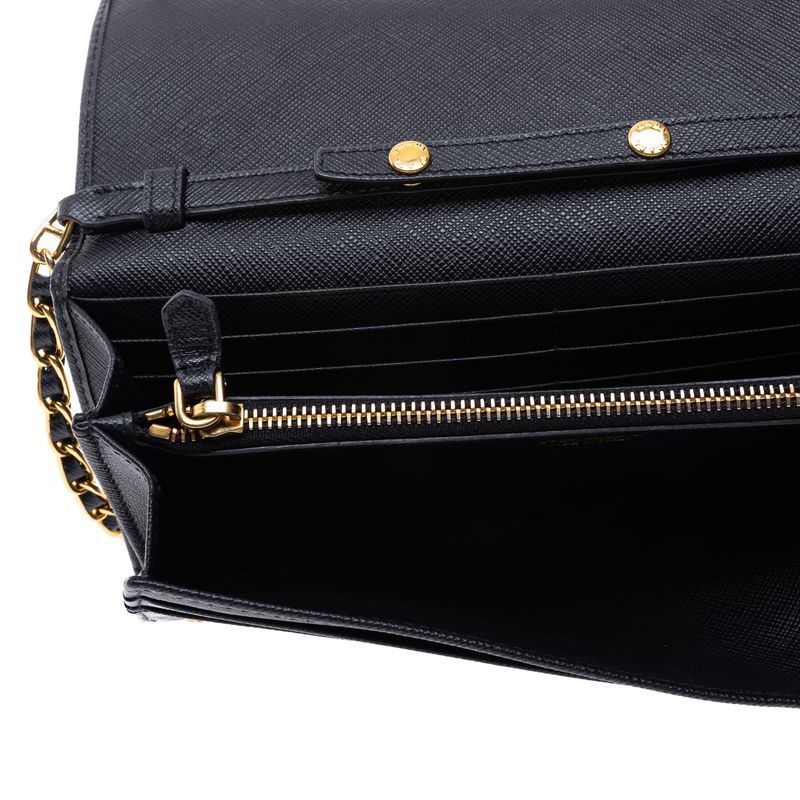 Carteira-Prada-Couro-Saffiano-Preto-com-Alca