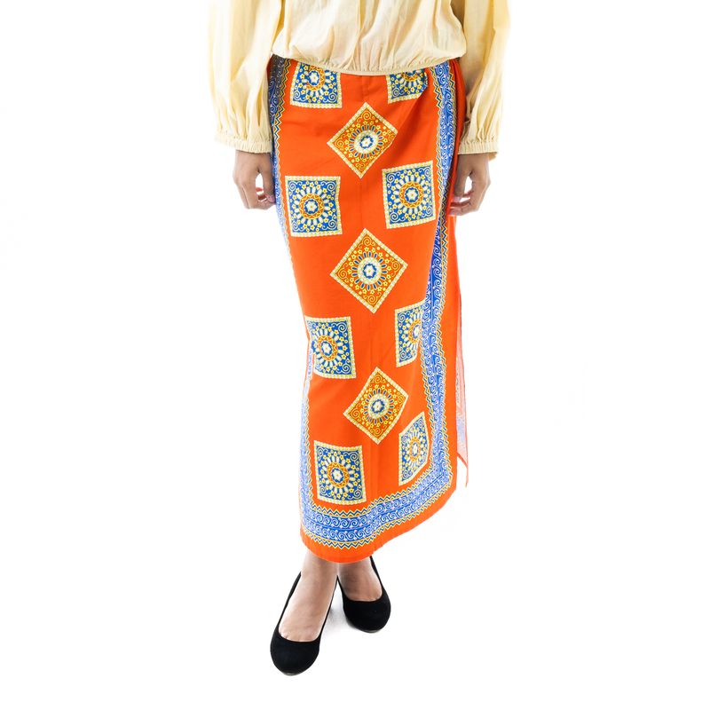 Saia-Allmost-Vintage-Vermelha-com-Estampa-Azul