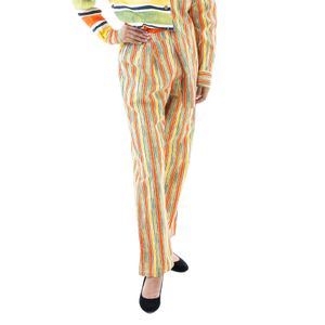 Calça Alix Listrada Verde Laranja e Amarelo