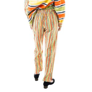 Calça Alix Listrada Verde Laranja e Amarelo