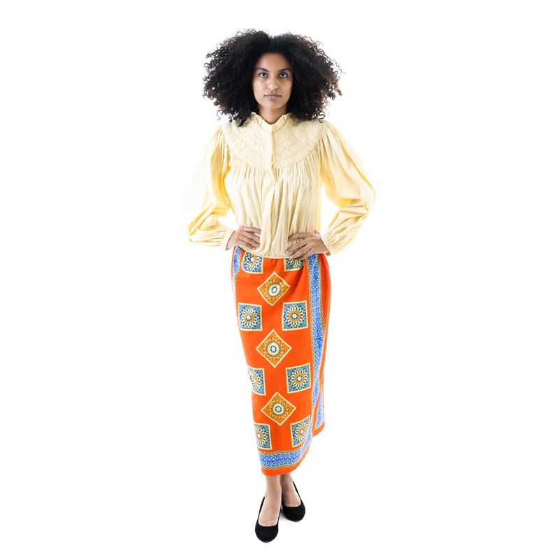 Saia-Allmost-Vintage-Vermelha-com-Estampa-Azul