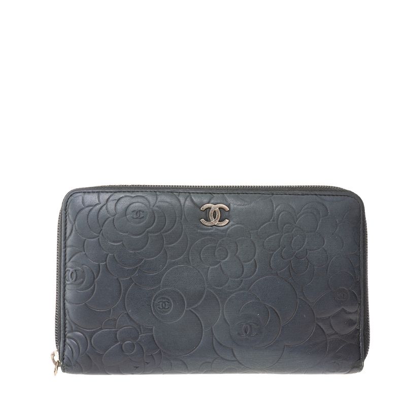 Carteira-Chanel-Camelia-Zip-Around-Lambskin-Preto