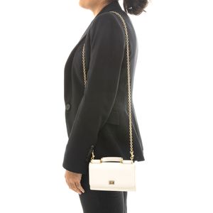 Carteira Dolce & Gabbana Sicily Von com Alça Couro Dauphine Branco