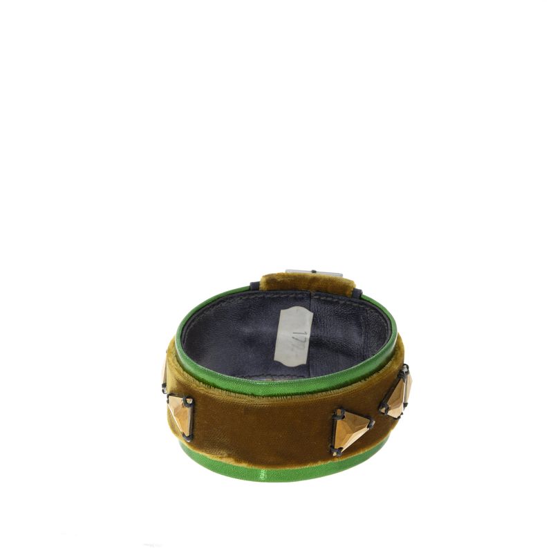Bracelete-Miu-Miu-Veludo-Verde-e-Pedraria