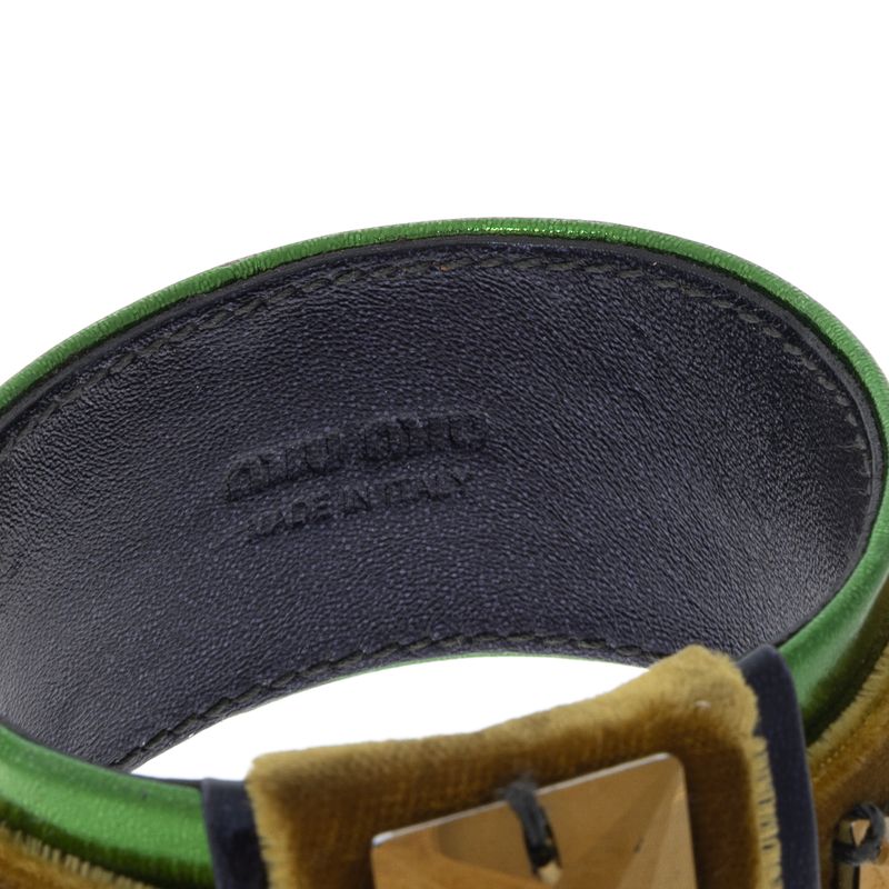 Bracelete-Miu-Miu-Veludo-Verde-e-Pedraria