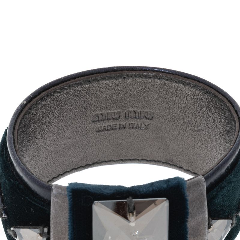 Bracelete-Miu-Miu-Veludo-Azul-e-Pedraria