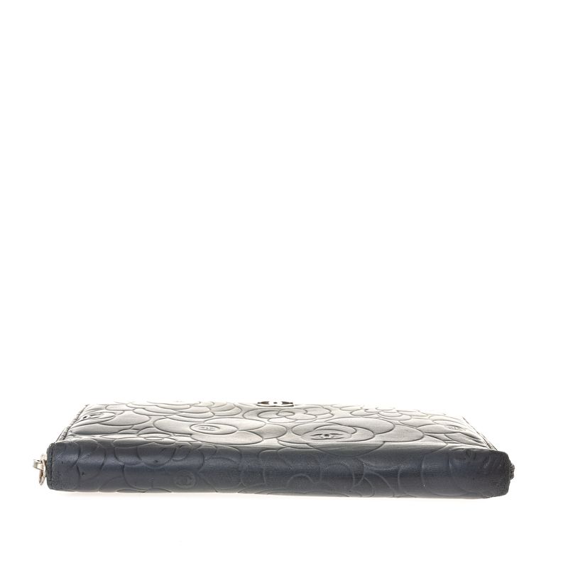Carteira-Chanel-Camelia-Zip-Around-Lambskin-Preto
