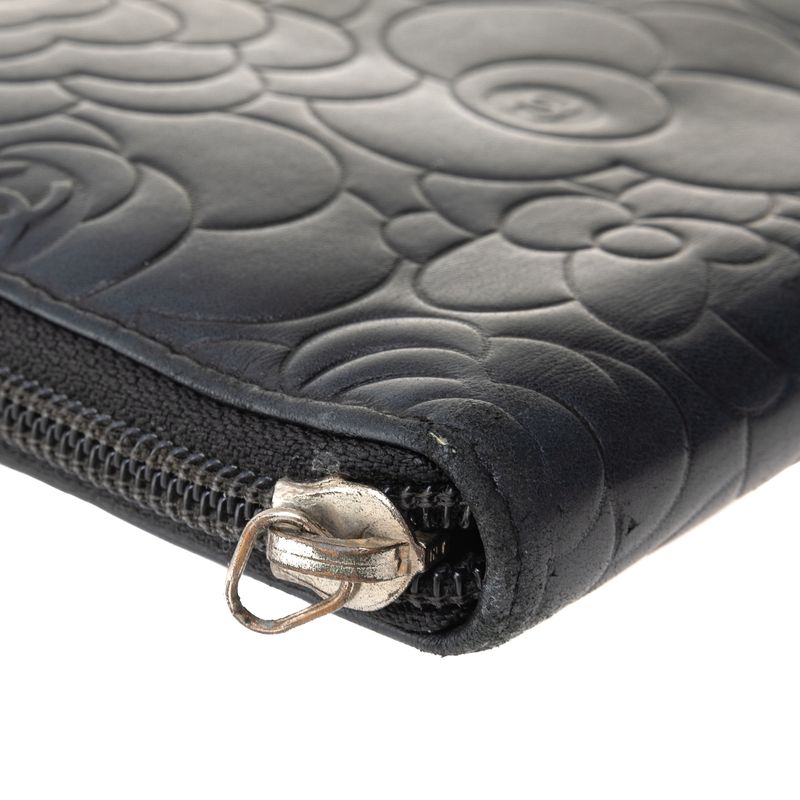 Carteira-Chanel-Camelia-Zip-Around-Lambskin-Preto