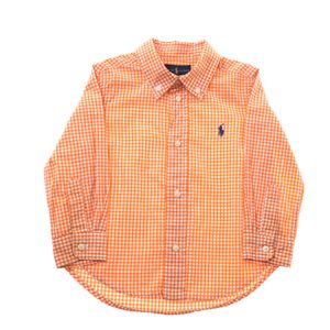 Camisa Infantil Ralph Lauren Xadrez Laranja