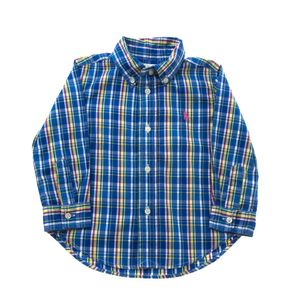 Camisa Infantil Ralph Lauren Xadrez Azul e Amarelo