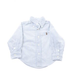 Camisa Infantil Ralph Lauren Listrada Azul e Branco