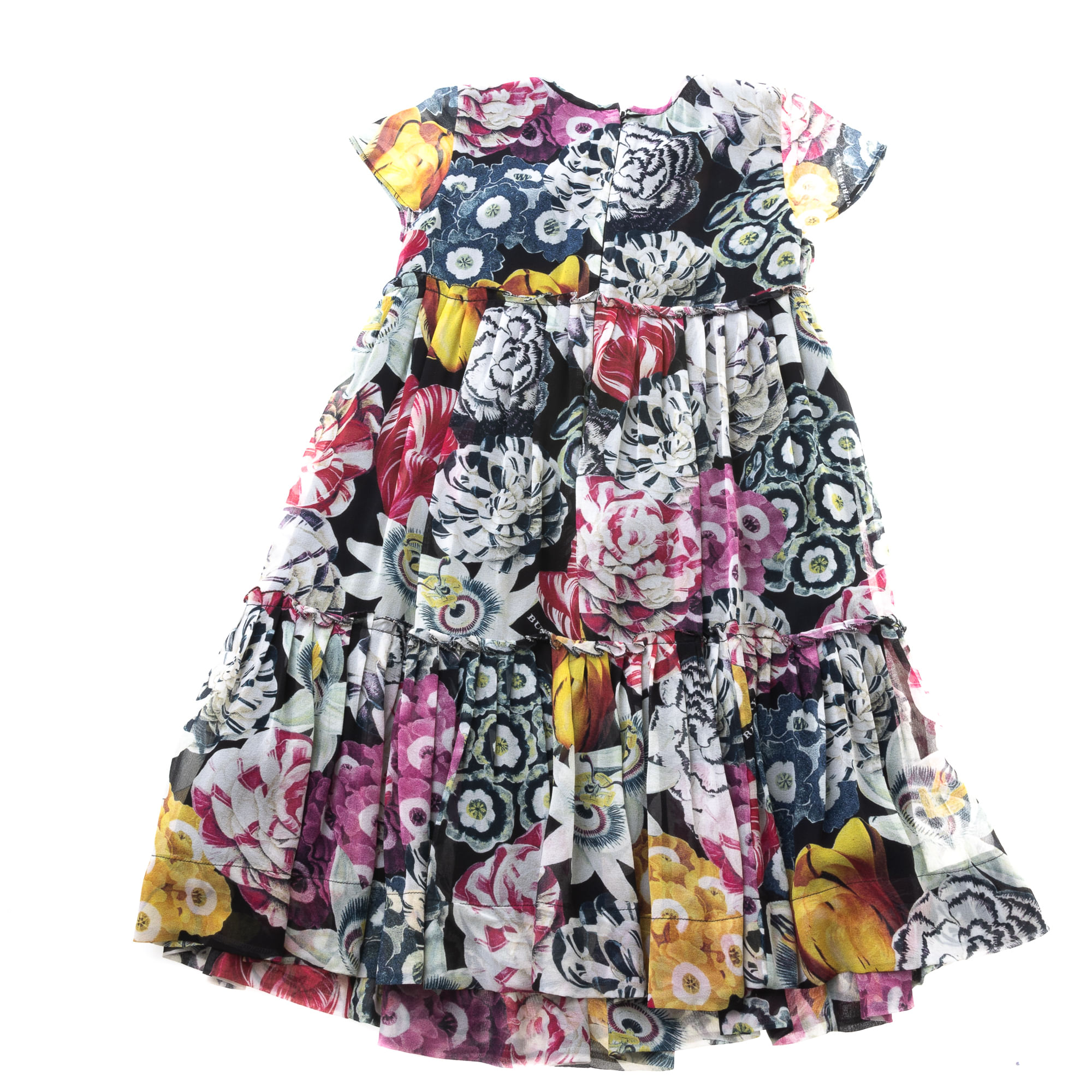 Vestido infantil hot sale de seda estampada