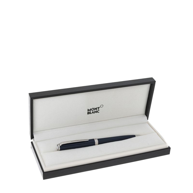 Caneta-Mont-Blanc-Esferografica-Azul-e-Prateado