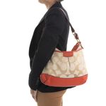 Bolsa-Coach-Monograma-e-Couro-Laranja