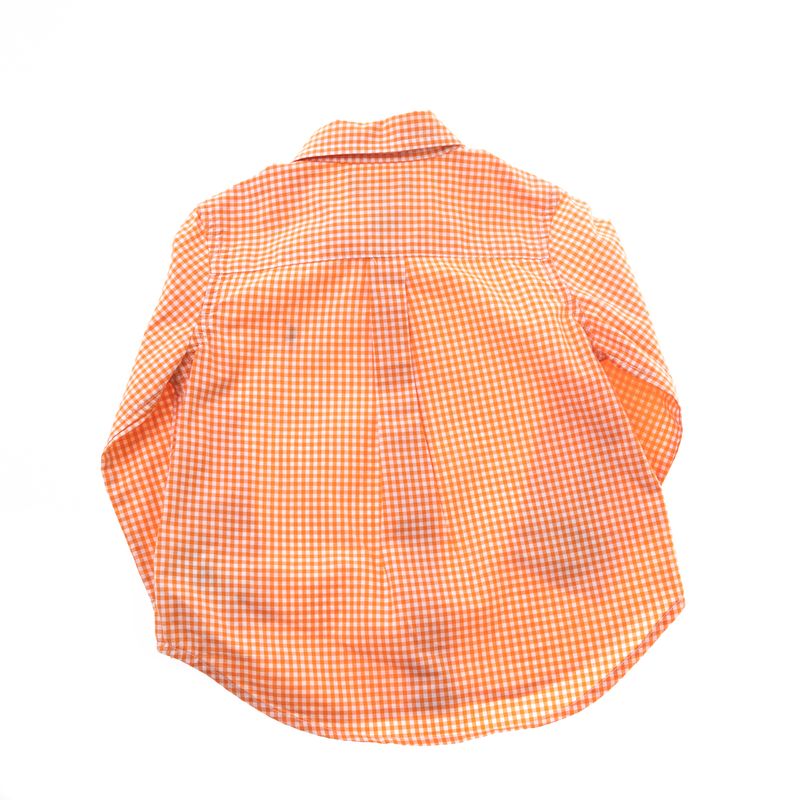 Camisa-Infantil-Ralph-Lauren-Xadrez-Laranja