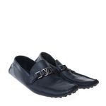Mocassim-Louis-Vuitton-Couro-Azul-Marinho-Fivela-Prateada