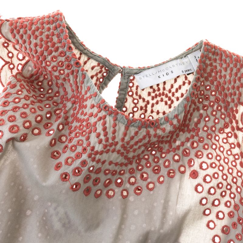 Vestido-Stella-McCartney-Infantil-Cinza-e-Bordado-Salmao