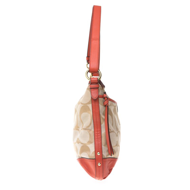 Bolsa-Coach-Monograma-e-Couro-Laranja