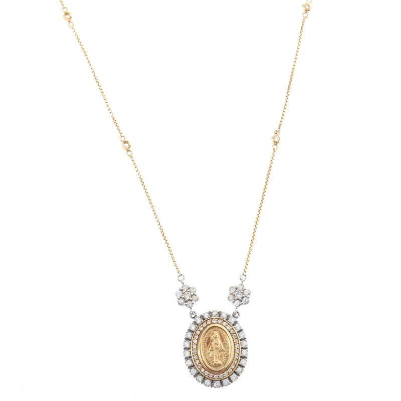 Colar-Nossa-Senhora-Ouro-Branco-Brilhantes-e-Safiras-Brancas