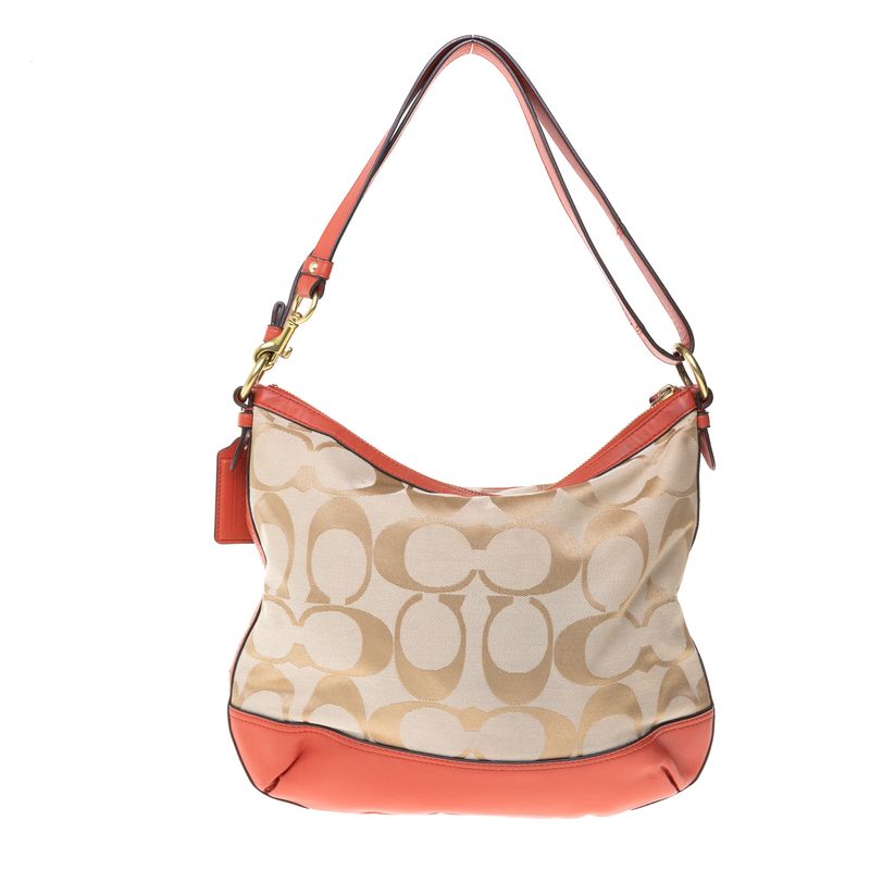 Bolsa-Coach-Monograma-e-Couro-Laranja
