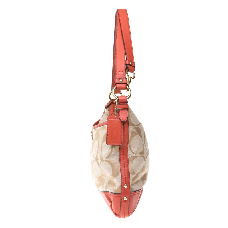 Bolsa-Coach-Monograma-e-Couro-Laranja