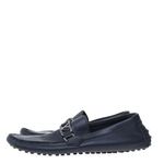Mocassim-Louis-Vuitton-Couro-Azul-Marinho-Fivela-Prateada