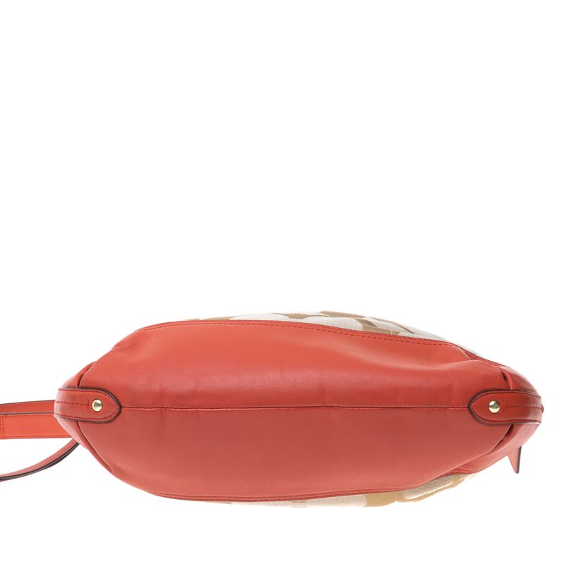Bolsa-Coach-Monograma-e-Couro-Laranja