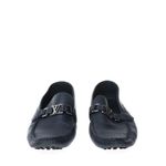Mocassim-Louis-Vuitton-Couro-Azul-Marinho-Fivela-Prateada