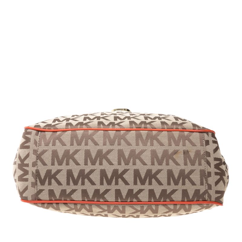 Bolsa-Michael-Kors-Monogram-e-Couro-Laranja