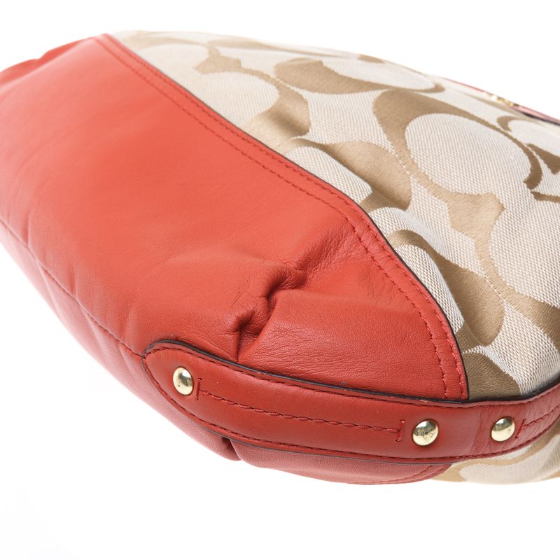 Bolsa-Coach-Monograma-e-Couro-Laranja