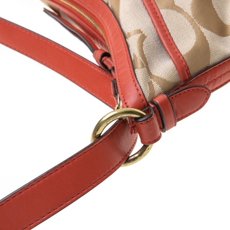 Bolsa-Coach-Monograma-e-Couro-Laranja