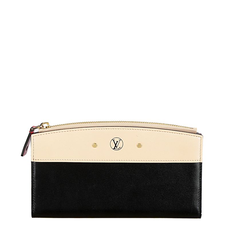 Carteira-Louis-Vuitton-Couro-Preto-e-Bege
