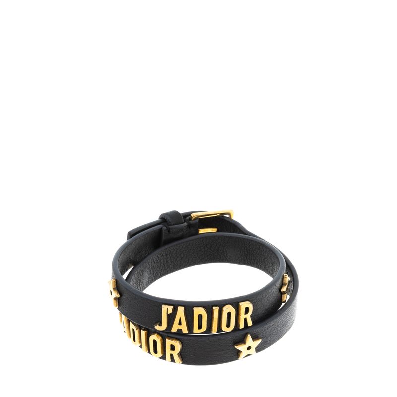 Pulseira-Christian-Dior-J-Adior-Couro-Preto