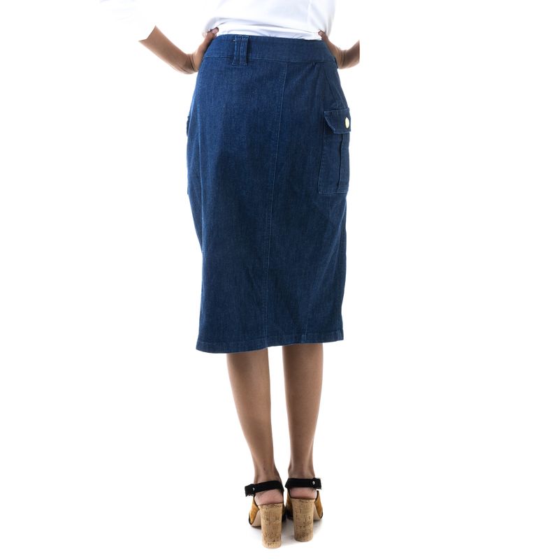 Saia-Mixed-Jeans-Botoes-Dourados