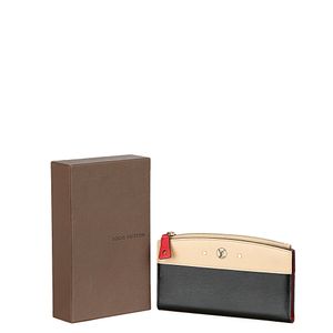 Carteira Louis Vuitton Couro Preto e Bege