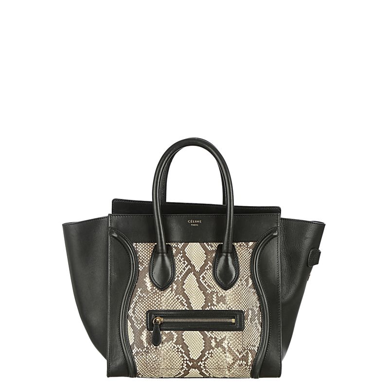 Bolsa-Celine-Luggage-Couro-Preto-e-Python