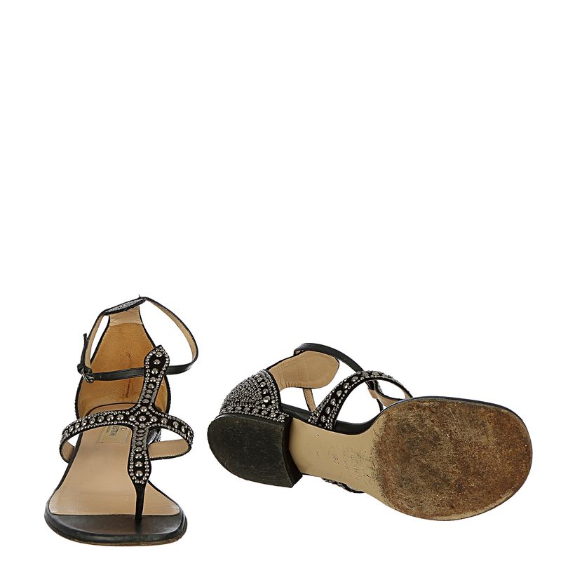 Sandalia-Rasteira-Valentino-Pedras-Couro-Preta