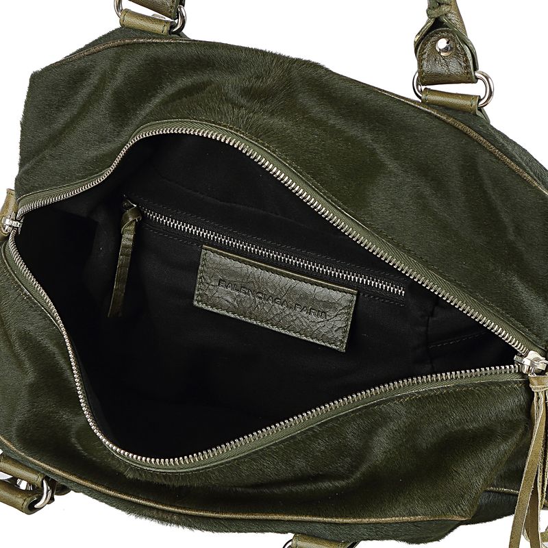 Bolsa-Balenciaga-Twiggy-Pelo-e-Couro-Verde