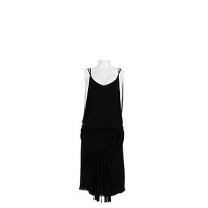 Vestido Cris Barros Preto Franjas