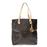 Bolsa-Michael-Kors-Tote-Jet-Set-Verniz-Monogram-Marrom