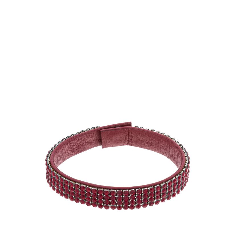 Pulseira-Swarovski-Cristais-e-Couro-Vermelho