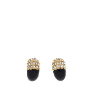 Brinco Swarovski Esmalte Preto e Cristais