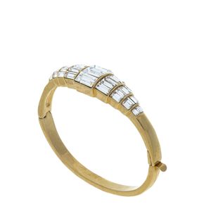Bracelete Givenchy Prateado Cristais Retangulares