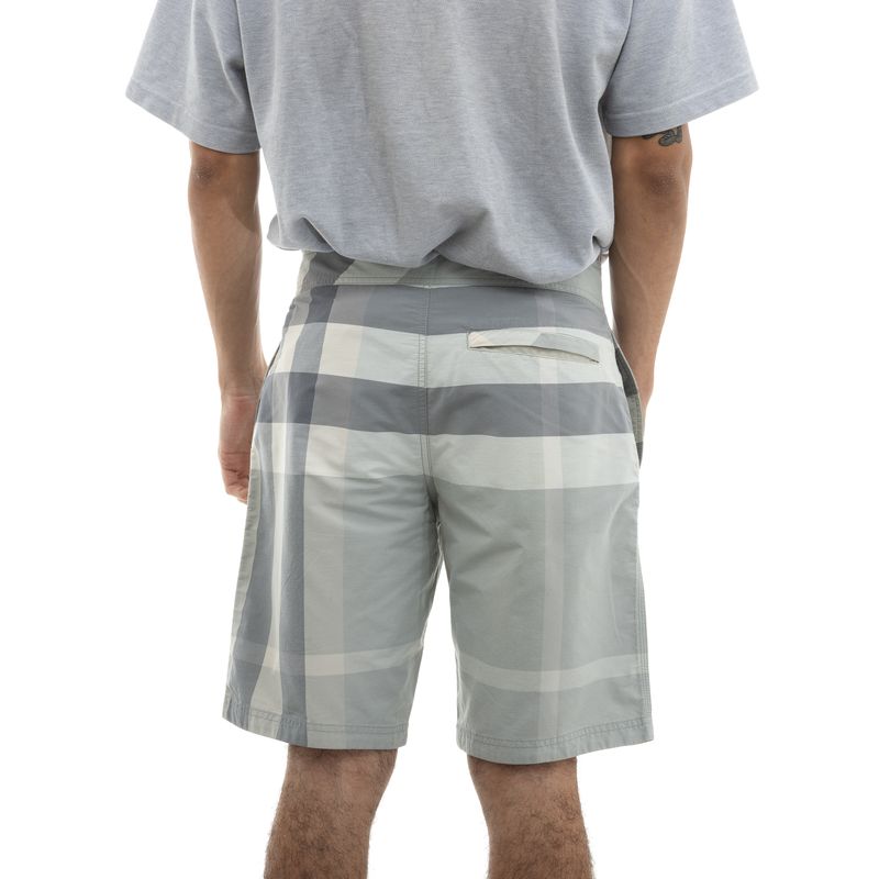 Bermuda-Burberry-Nylon-Quadriculado-Cinza