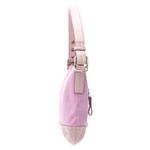 Bolsa-Coach-de-Ombro-Couro-Camurca-e-Jacquard-Rosa